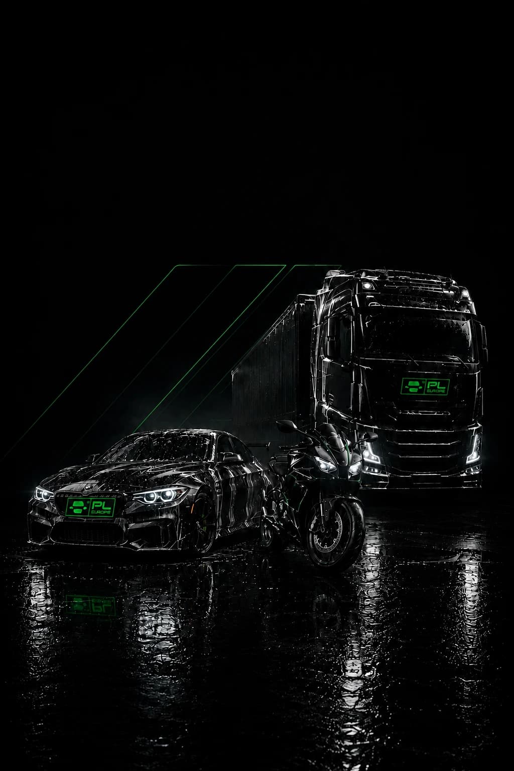 Gamme de produits d'entretien automobile PL Europe pour voitures, motos et camions