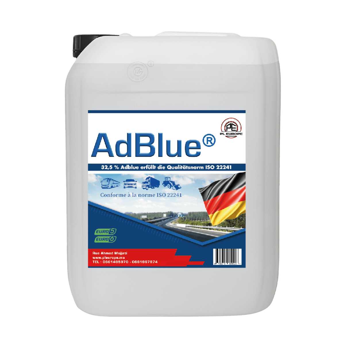 AdBlue® - Solution d'Urée 32,5% ISO 22241 (Euro 5 / Euro 6)